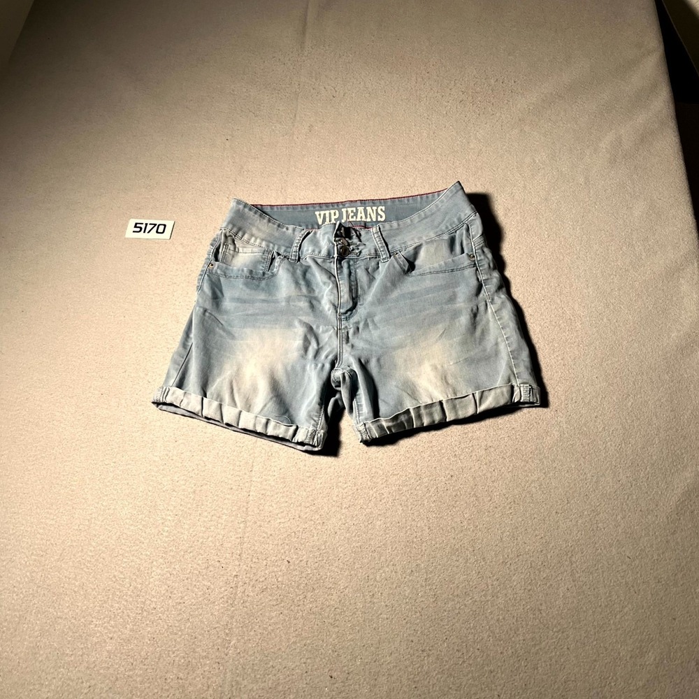 VIP Jeans Bermuda Shorts Womens 13/14 Blue Denim Cotton Flat Front Streetwear
